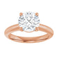 Rose Gold  Round Solitaire Engagement Ring