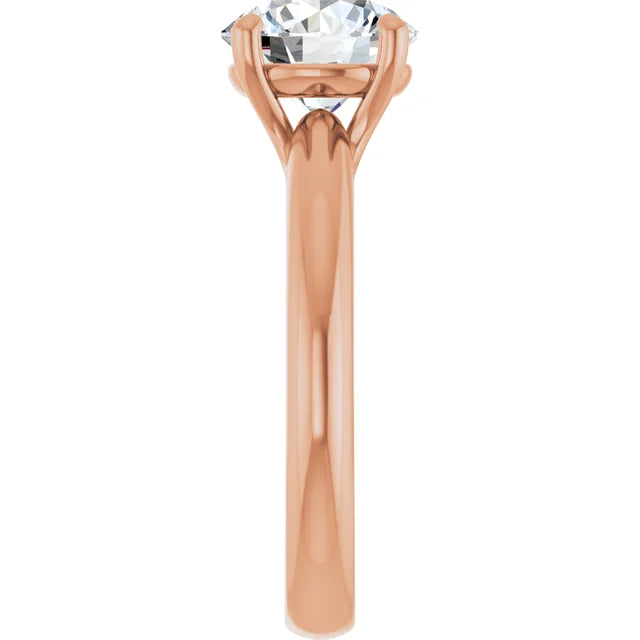Rose Gold  Round Solitaire Engagement Ring