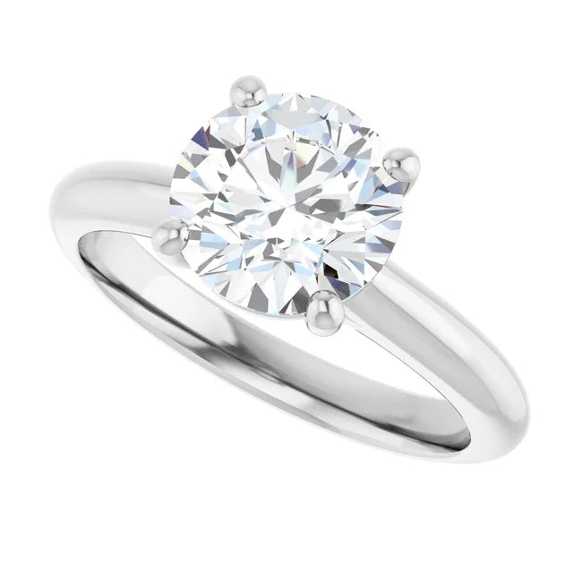 White Gold  Round Solitaire Engagement Ring