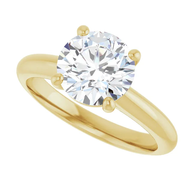 Yellow Gold Round Solitaire Engagement Ring