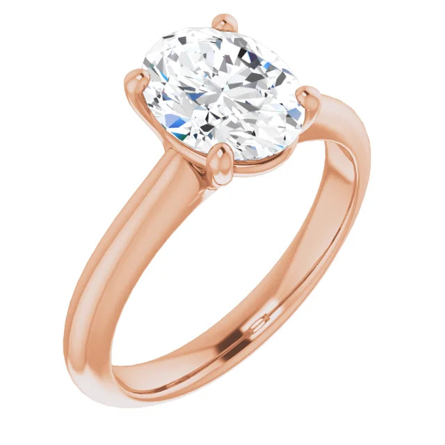 Rose Gold Oval Solitaire Engagement Ring