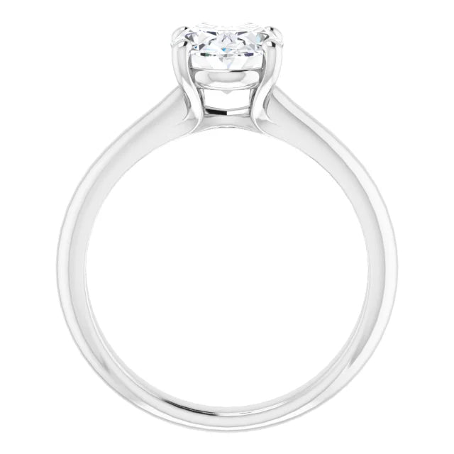White Gold Oval Solitaire Engagement Ring