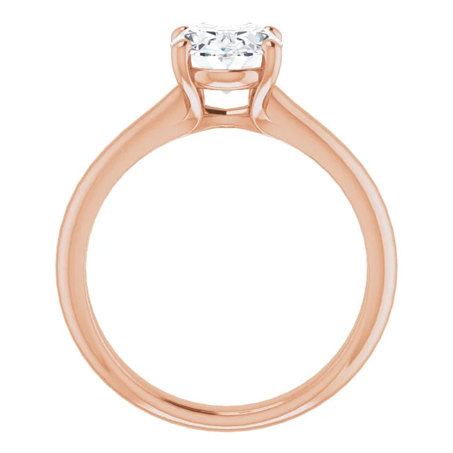 Rose Gold Oval Solitaire Engagement Ring