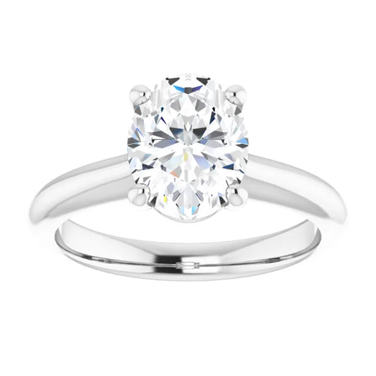 White Gold Oval Solitaire Engagement Ring