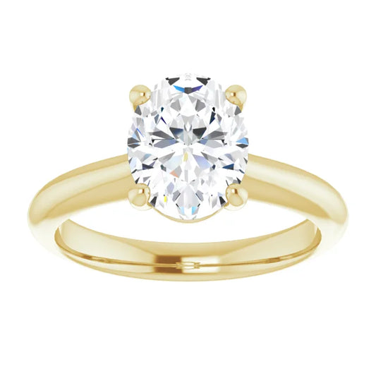 Yellow Gold Oval Solitaire Engagement Ring