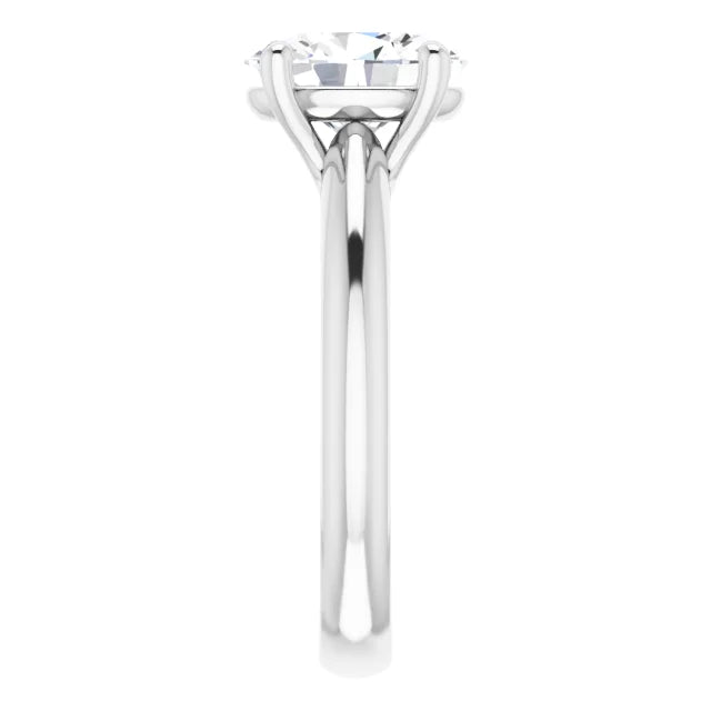 White Gold Oval Solitaire Engagement Ring