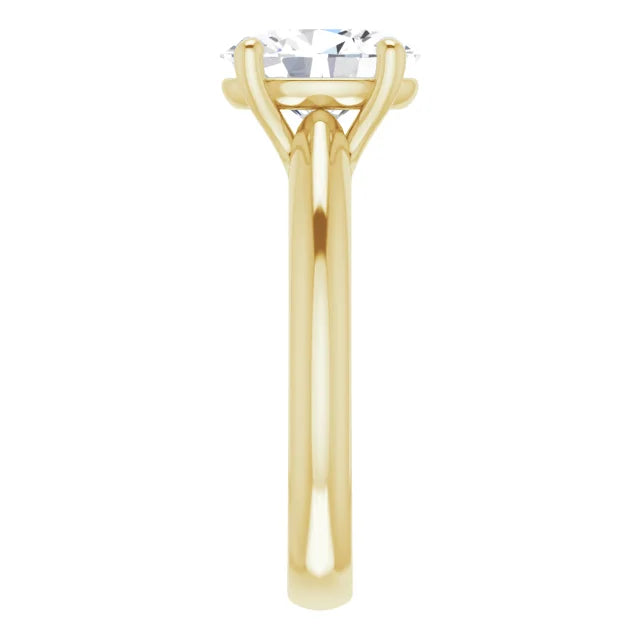Yellow Gold Oval Solitaire Engagement Ring