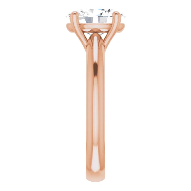 Rose Gold Oval Solitaire Engagement Ring