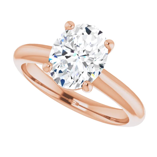 Rose Gold Oval Solitaire Engagement Ring