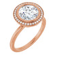 Rose Gold Round Engagement Ring With Halo