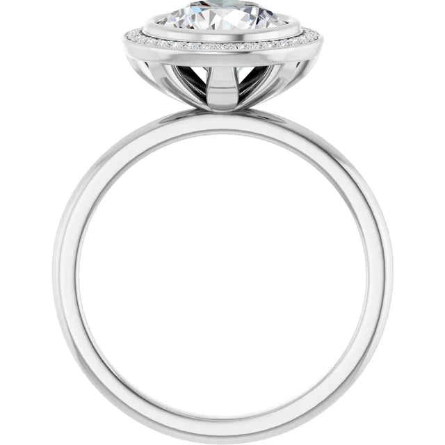 White Gold Round Engagement Ring With Halo