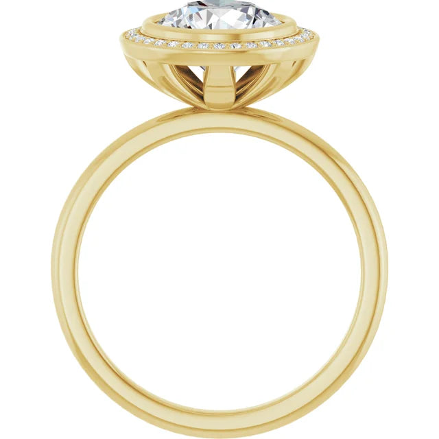 Yellow Gold Round Engagement Ring With Halo