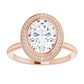 Rose Gold Oval Engagement Ring With Halo