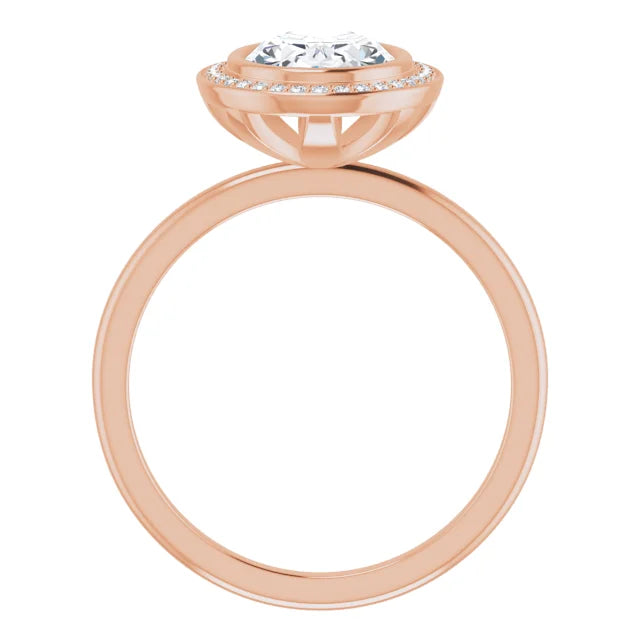 Rose Gold Oval Engagement Ring With Halo