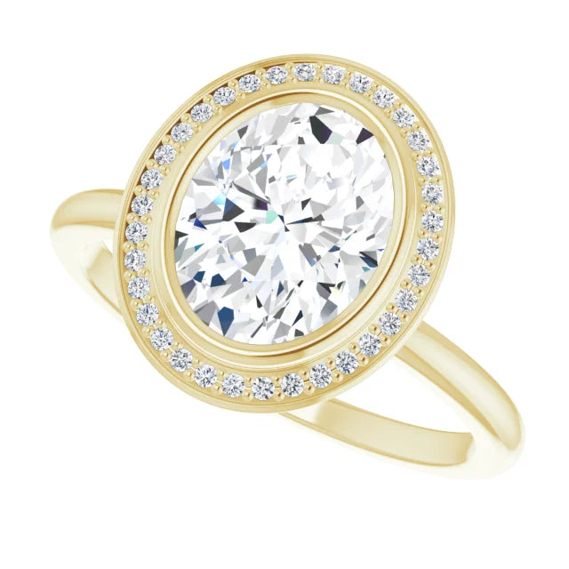 Yellow Gold Oval Engagement Ring With Halo