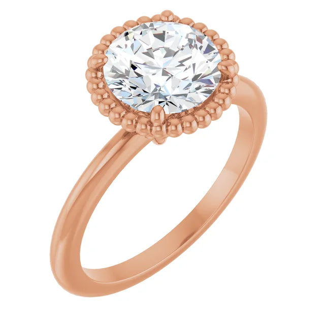 Rose Gold Round Shaped Solitaire Engagement Ring