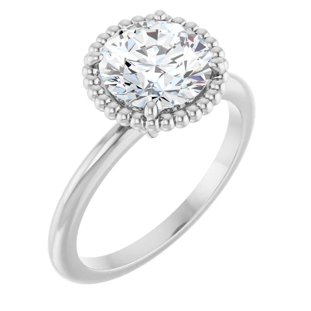 White Gold Round Shaped Solitaire Engagement Ring