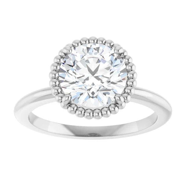 White Gold Round Shaped Solitaire Engagement Ring