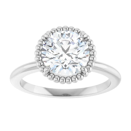 White Gold Round Shaped Solitaire Engagement Ring