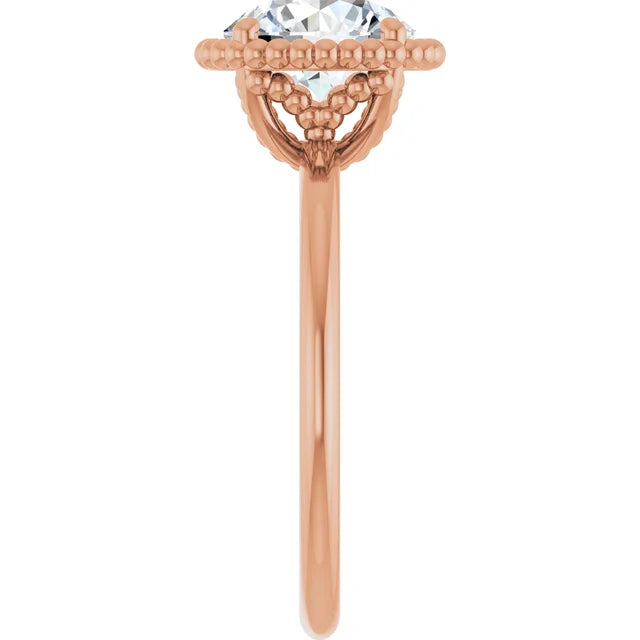 Rose Gold Round Shaped Solitaire Engagement Ring