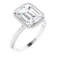 White Gold Emerald Cut Solitaire Engagement Ring
