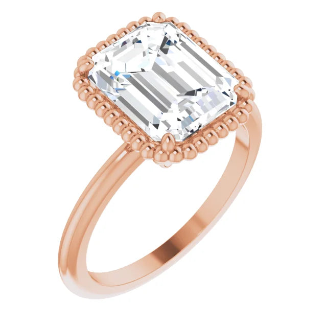 Rose Gold Emerald Cut Solitaire Engagement Ring
