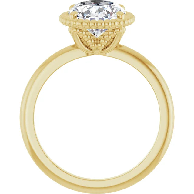 Yellow Gold Oval Shaped Solitaire Engagement Ring