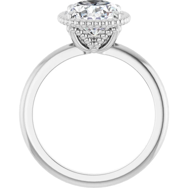 White Gold Oval Shaped Solitaire Engagement Ring