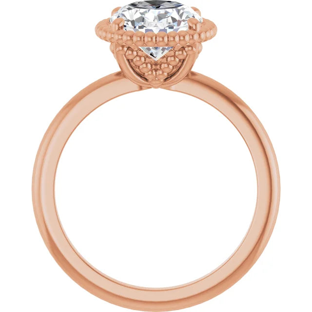 Rose Gold Oval Shaped Solitaire Engagement Ring