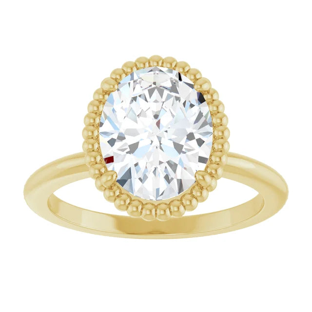 Yellow Gold Oval Shaped Solitaire Engagement Ring