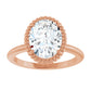 Rose Gold Oval Shaped Solitaire Engagement Ring