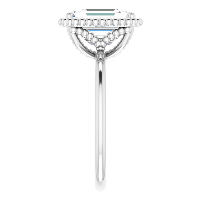 White Gold Emerald Cut Solitaire Engagement Ring