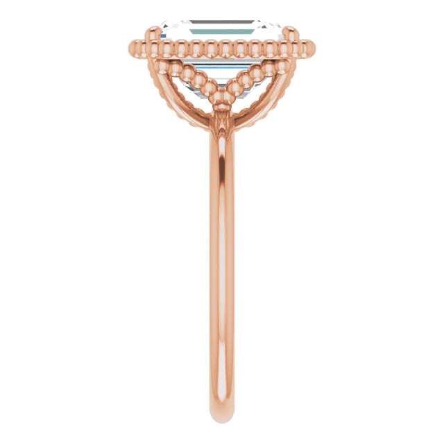 Rose Gold Emerald Cut Solitaire Engagement Ring