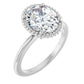 White Gold Oval Shaped Solitaire Engagement Ring