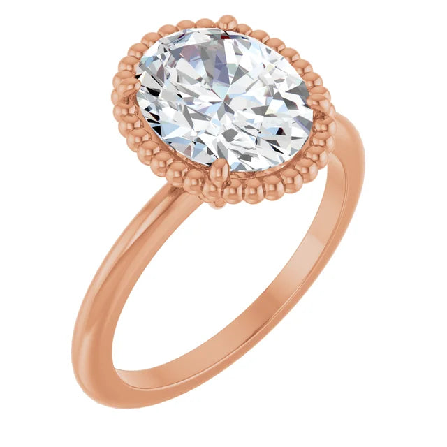 Rose Gold Oval Shaped Solitaire Engagement Ring