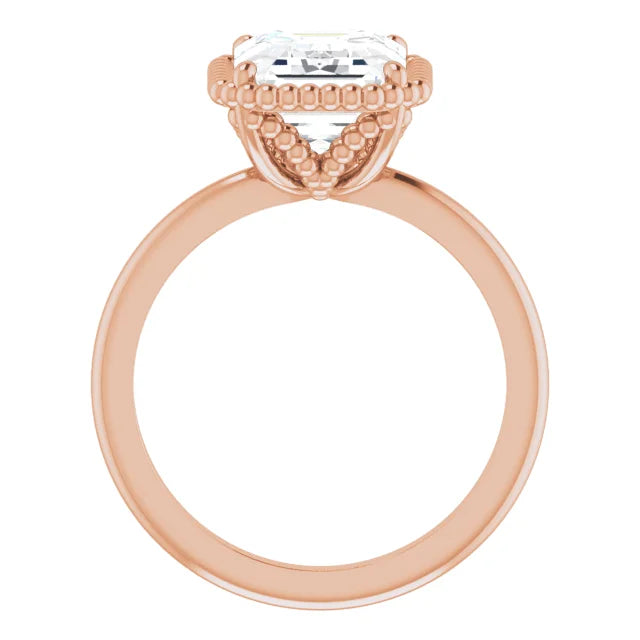 Rose Gold Emerald Cut Solitaire Engagement Ring