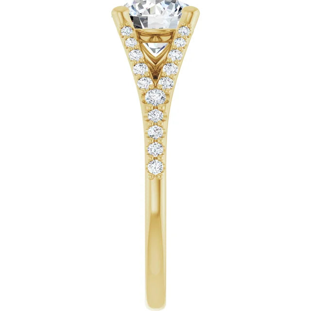 Yellow Gold Round Engagement Ring