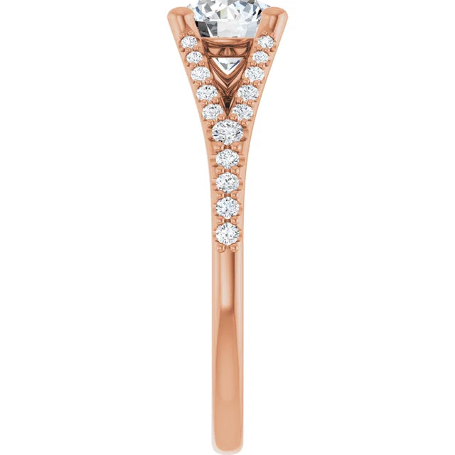 Rose Gold Round Engagement Ring