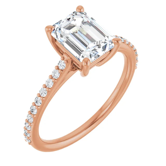 Rose Gold Emerald Engagement Ring
