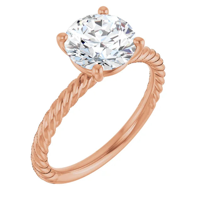 Rose Gold Round Solitaire Engagement Ring
