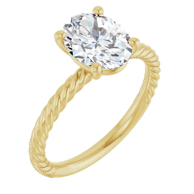 Yellow Gold Oval Solitaire Engagement Ring