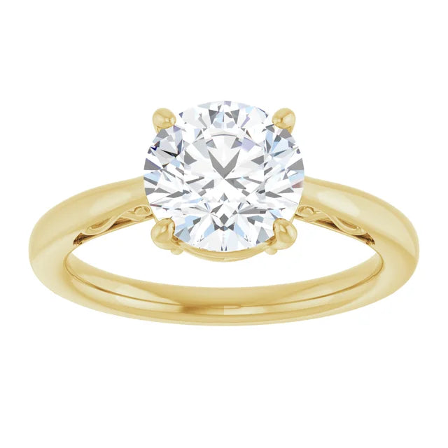 Yellow Gold Round Solitaire Engagement Ring