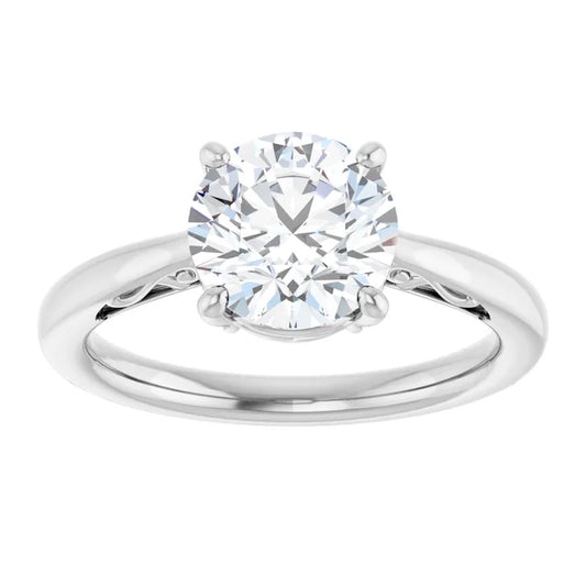 White Gold Round Solitaire Engagement Ring