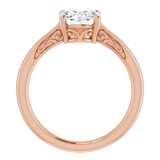 Rose Gold Round Solitaire Engagement Ring