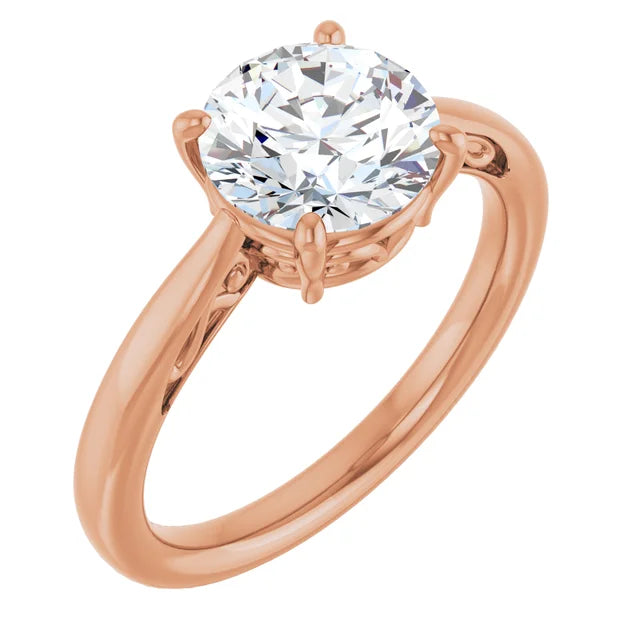 Rose Gold Round Solitaire Engagement Ring