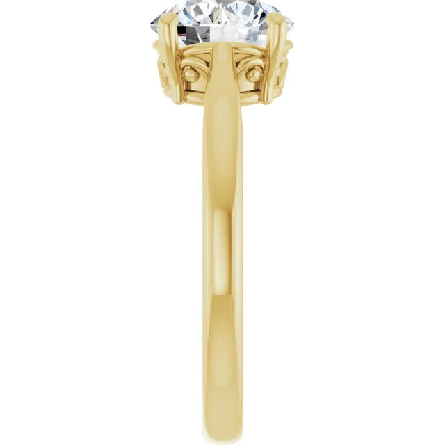 Yellow Gold Round Solitaire Engagement Ring