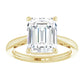 Yellow Gold Emerald Cut Solitaire Engagement Ring