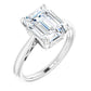 White Gold Emerald Cut Solitaire Engagement Ring