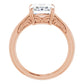 Rose Gold Emerald Cut Solitaire Engagement Ring