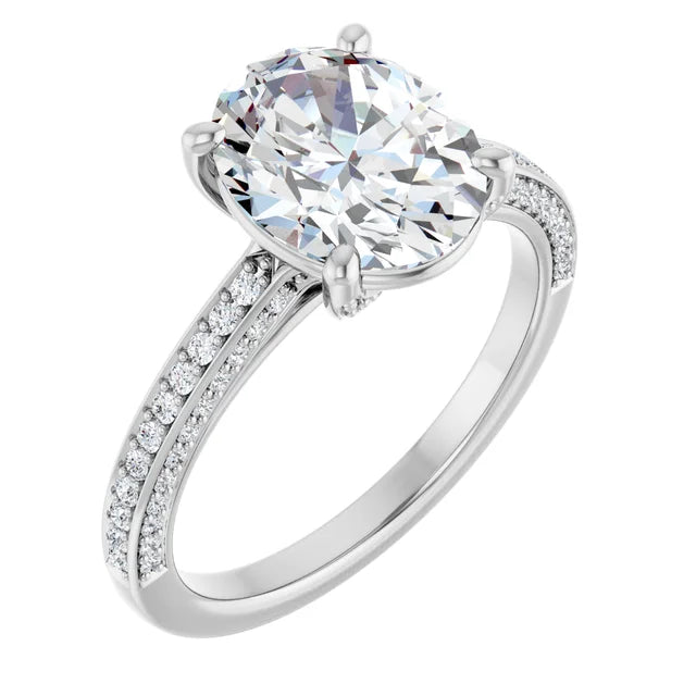 White Gold Oval Engagement Ring